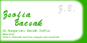 zsofia bacsak business card