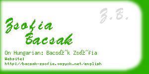 zsofia bacsak business card